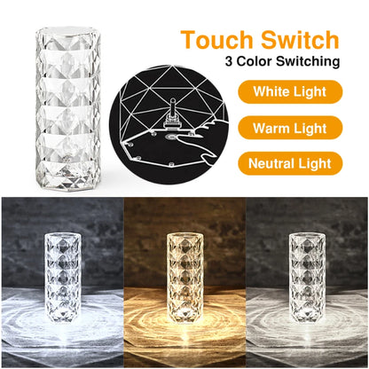 Crystal Lamp Touch Table Bedside Lamps Light Fixture 16 Colors LED Atmosphere Room Decor Christmas Room Decoration Home Lights